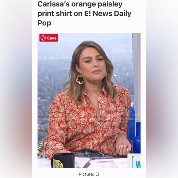 SANDRO Lanni Silk Paisley Patterned Long Sleeve Button-Down Blouse,Size 3FR/ 8US - Picture 5 of 17